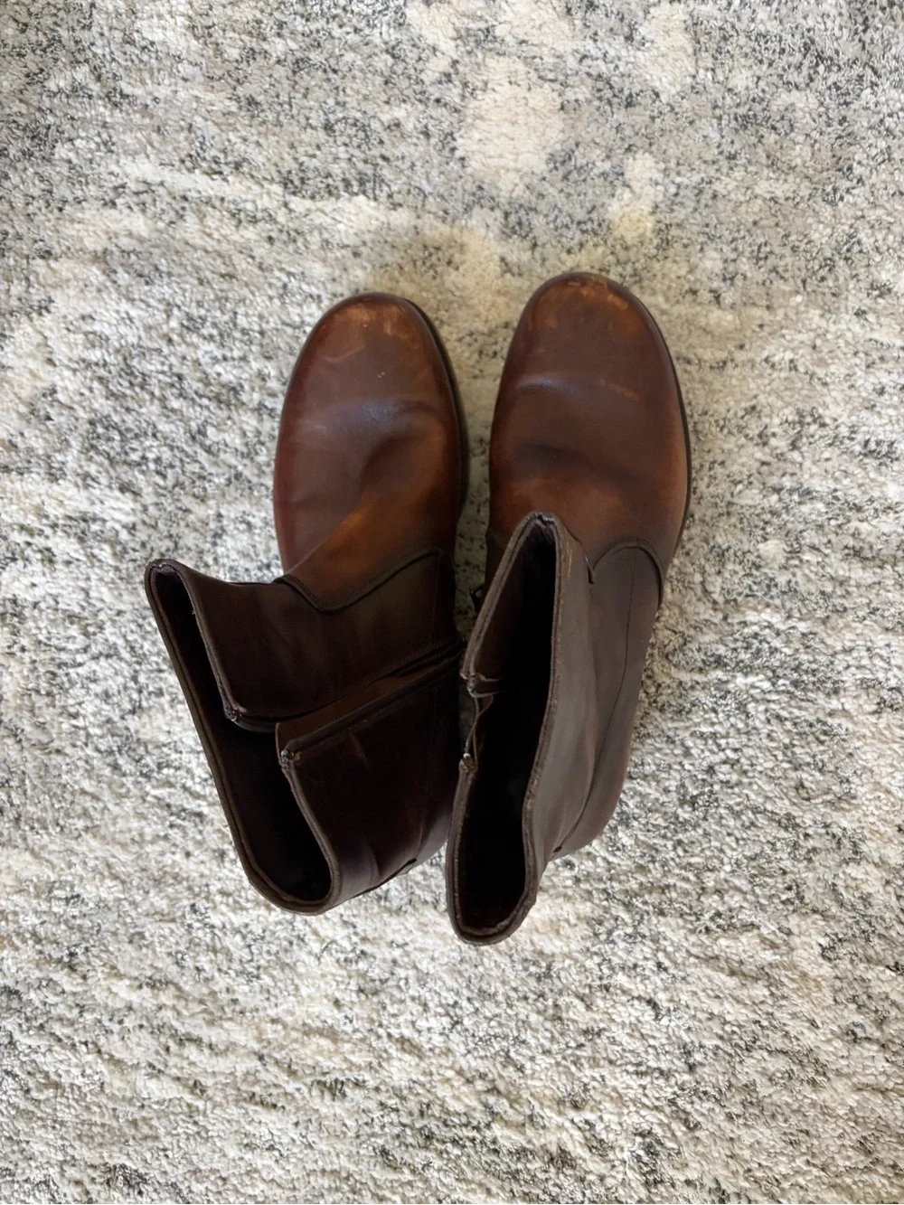 Vintage Prada Brown Leather Zip-Front Boots Men’s Size 9 EUC Made in Italy - Picture 2 of 13